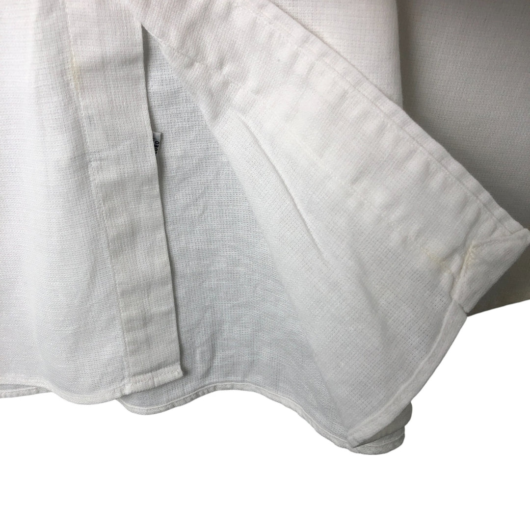 Ralph Lauren POLO by Ralph Lauren short sleeve cotton x linen shirt, men's XXL linen white type Vintage Second Hand