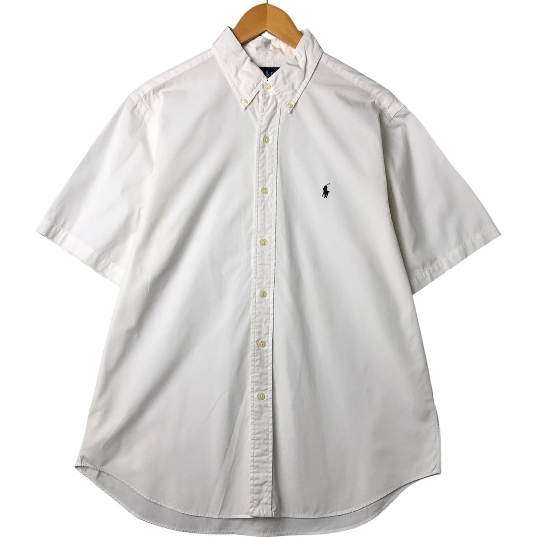 Ralph Lauren Classic Fit short sleeve button down shirt, men's size L cotton white type Vintage Second Hand