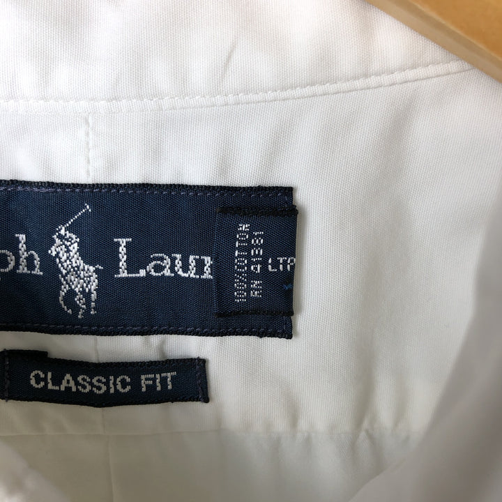 Ralph Lauren Classic Fit short sleeve button down shirt, men's size L cotton white type Vintage Second Hand