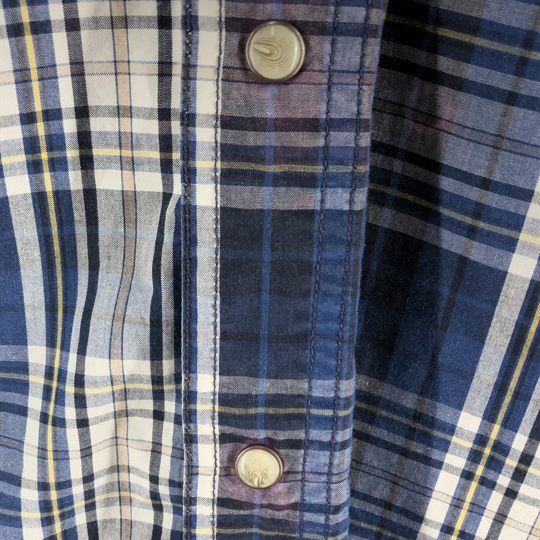 Carhartt RELAXED FIT Check Pattern Short Sleeve Work Shirt, Men's L size cotton navy blue type Vintage Second Hand