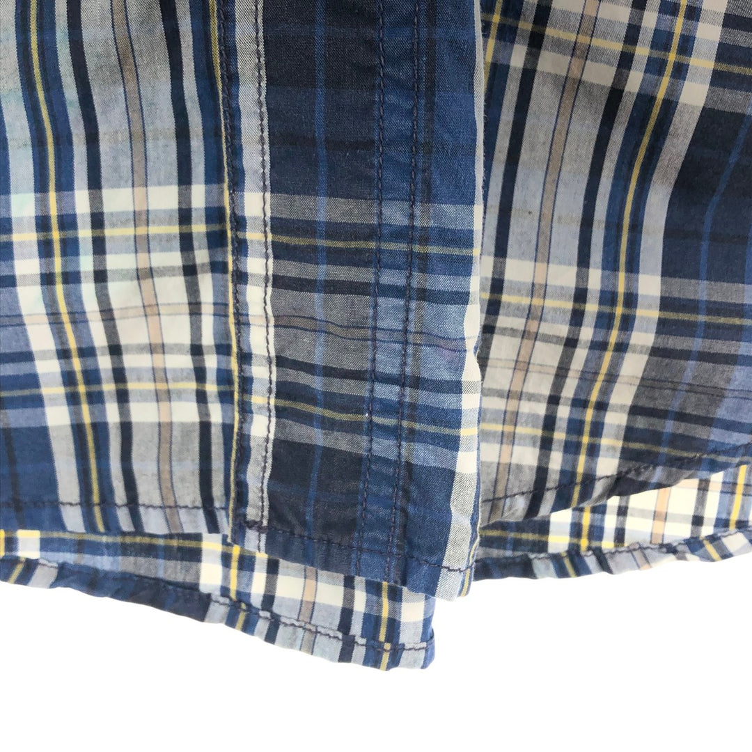 Carhartt RELAXED FIT Check Pattern Short Sleeve Work Shirt, Men's L size cotton navy blue type Vintage Second Hand