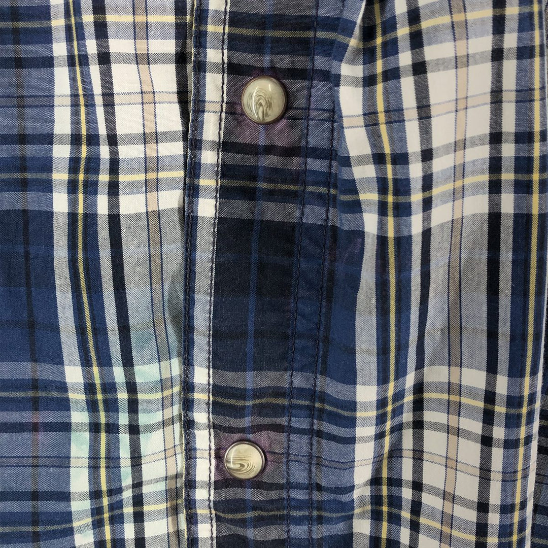 Carhartt RELAXED FIT Check Pattern Short Sleeve Work Shirt, Men's L size cotton navy blue type Vintage Second Hand