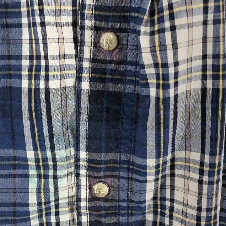 Carhartt RELAXED FIT Check Pattern Short Sleeve Work Shirt, Men's L size cotton navy blue type Vintage Second Hand
