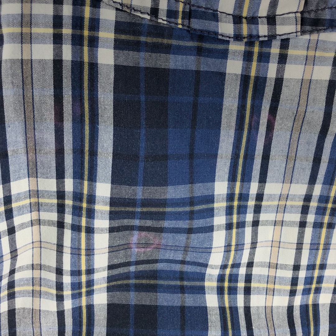 Carhartt RELAXED FIT Check Pattern Short Sleeve Work Shirt, Men's L size cotton navy blue type Vintage Second Hand