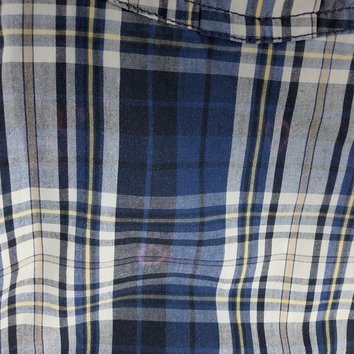 Carhartt RELAXED FIT Check Pattern Short Sleeve Work Shirt, Men's L size cotton navy blue type Vintage Second Hand