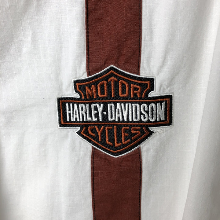 Harley-Davidson Hidden Button-Down Short Sleeve Work Shirt, Men's XL cotton white type Vintage Second Hand