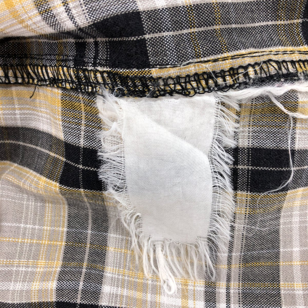 Dickies Check Pattern Open Collar Short Sleeve Work Shirt Box Shirt Men's L size unknown gray type Vintage Second Hand