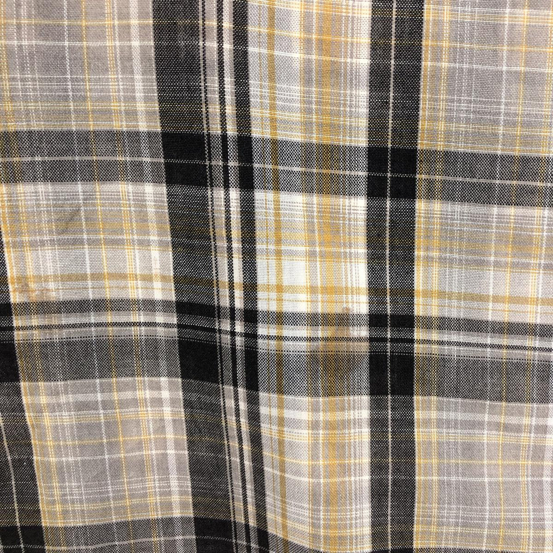 Dickies Check Pattern Open Collar Short Sleeve Work Shirt Box Shirt Men's L size unknown gray type Vintage Second Hand