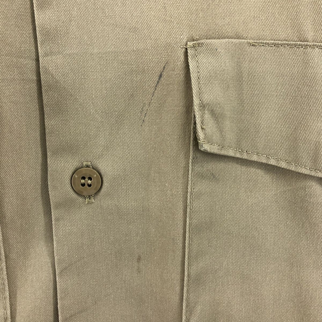 Dickies Short Sleeve Work Shirt Box Shirt Made in USA Men's L size polyester Beige type Vintage Second Hand