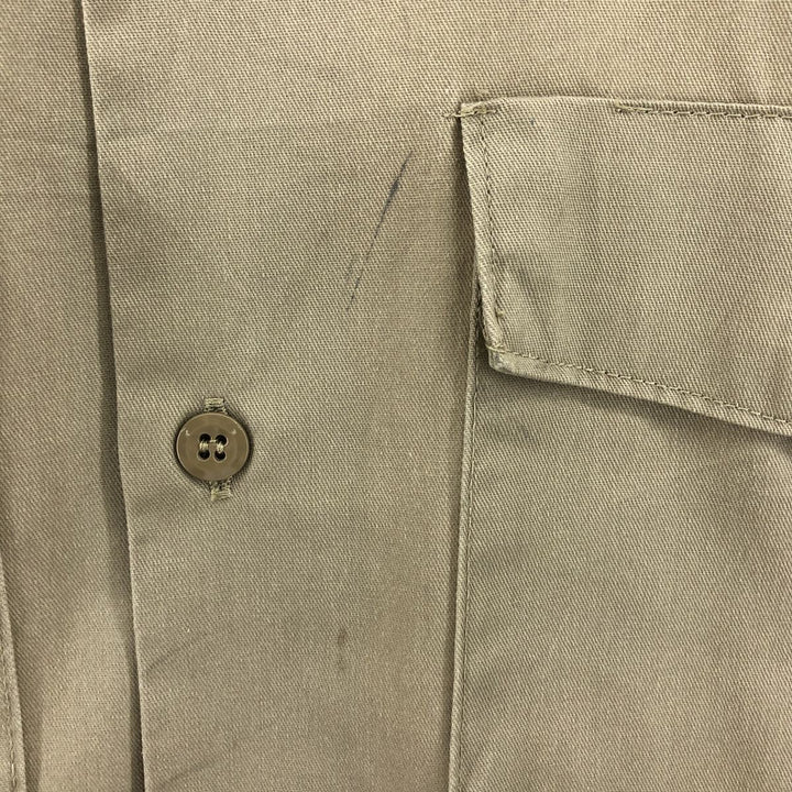 Dickies Short Sleeve Work Shirt Box Shirt Made in USA Men's L size polyester Beige type Vintage Second Hand