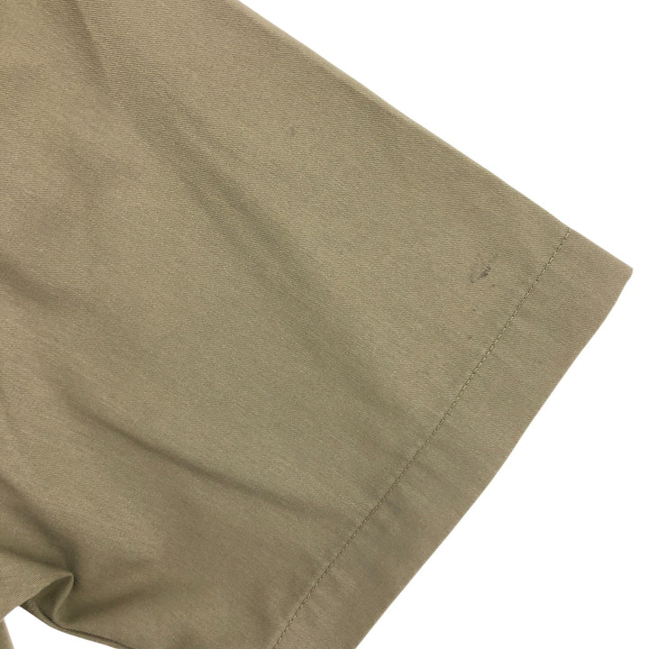 Dickies Short Sleeve Work Shirt Box Shirt Made in USA Men's L size polyester Beige type Vintage Second Hand