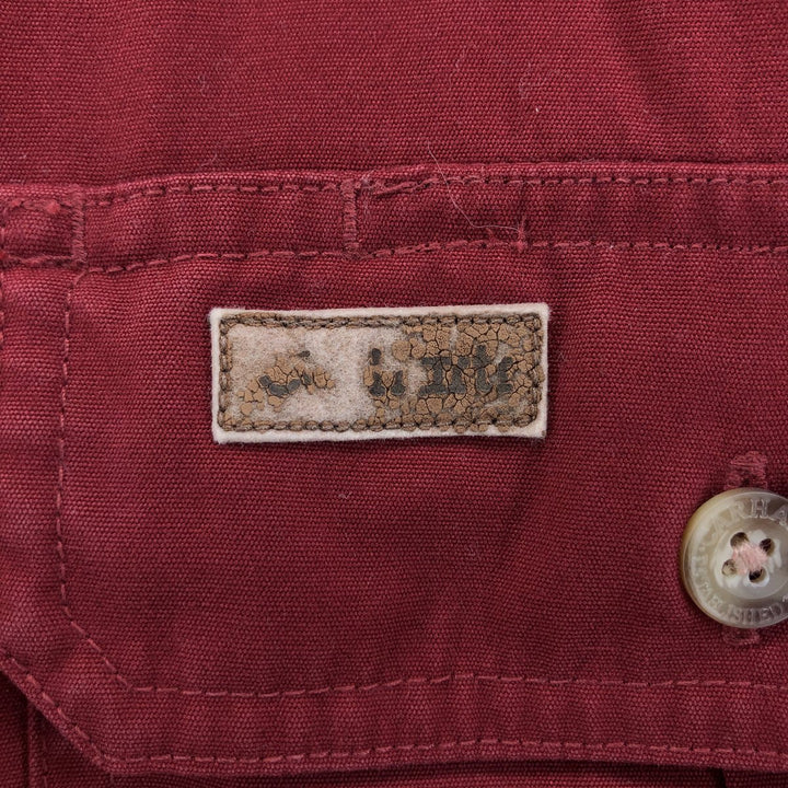 Carhartt short sleeve work shirt, size L for men cotton burgundy type Vintage Second Hand