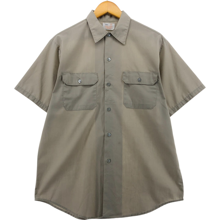 70'S Sears short sleeve work shirt vintage unclear Beige type Vintage Second Hand