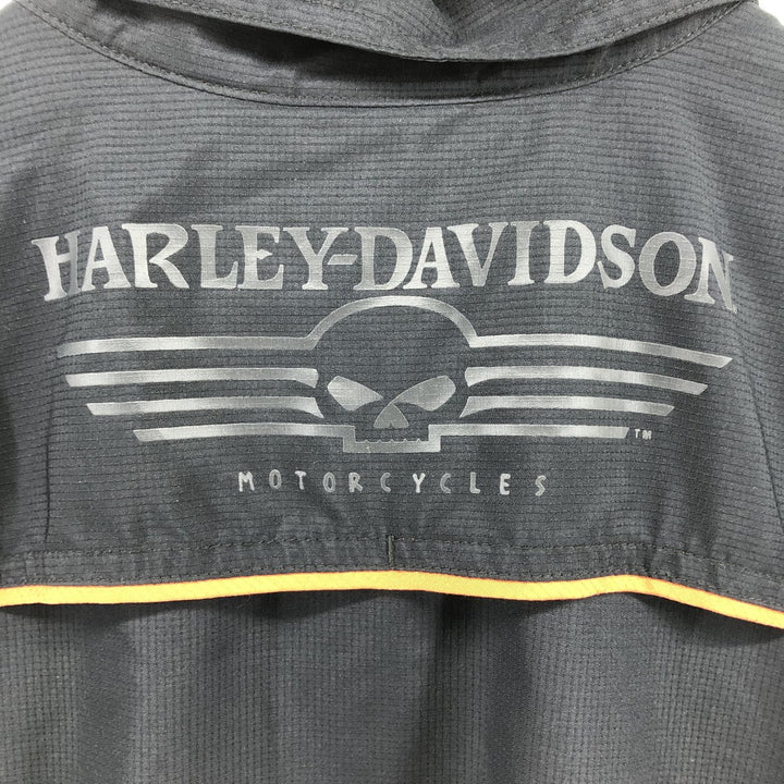 Vintage Harley-Davidson Hidden Button-Down Short Sleeve Work Shirt, Men's Size L polyester black type Vintage Second Hand