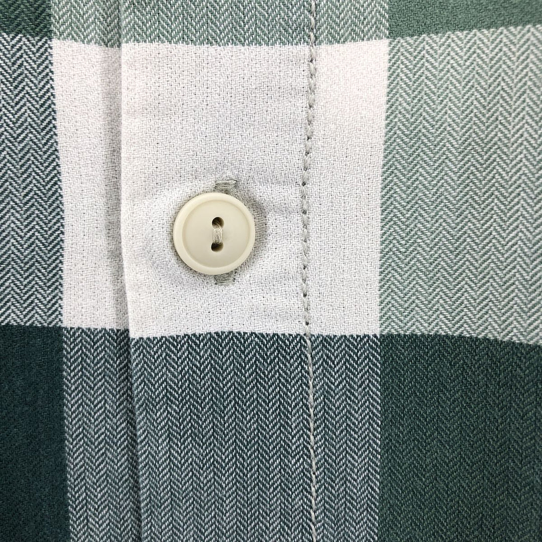 Eddie Bauer RELAXED FIT long sleeve cotton check shirt, men's size L cotton green type Vintage Second Hand