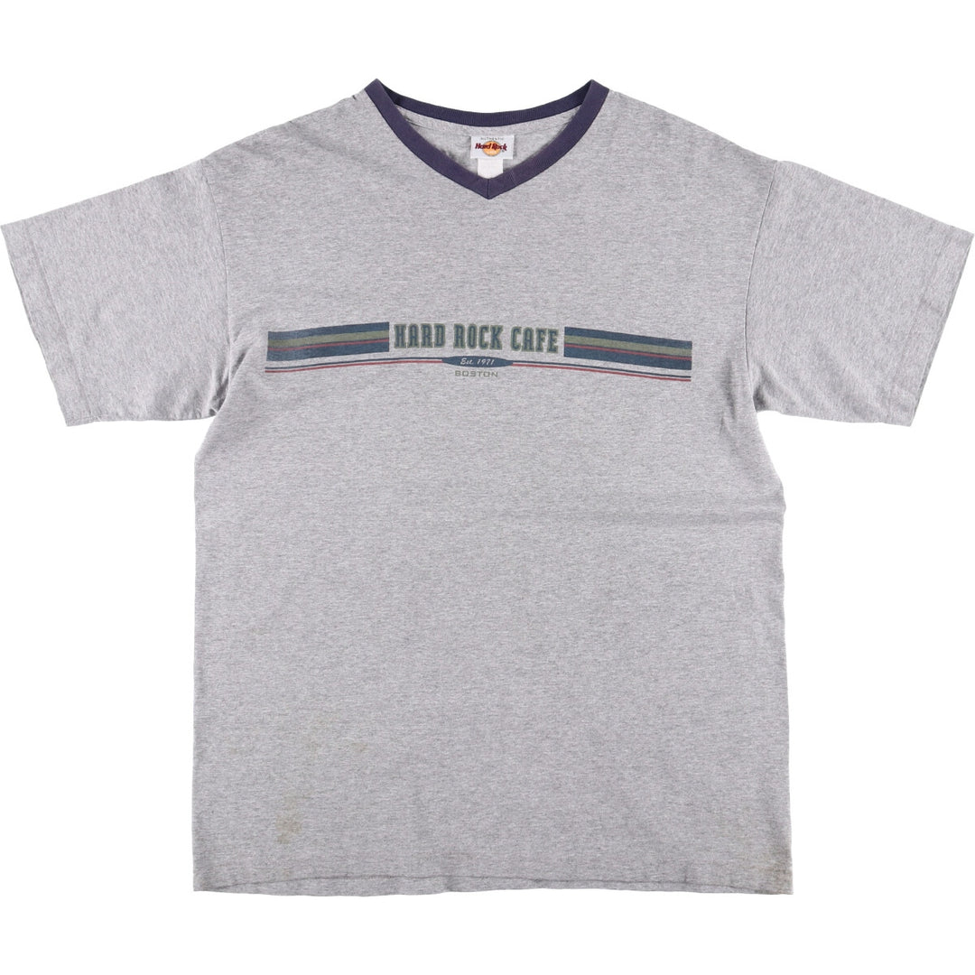 90'S HARD ROCK CAFE Hard Rock Cafe Advertising T-shirt Made in USA Men's L Vintage cotton gray type Vintage Second Hand