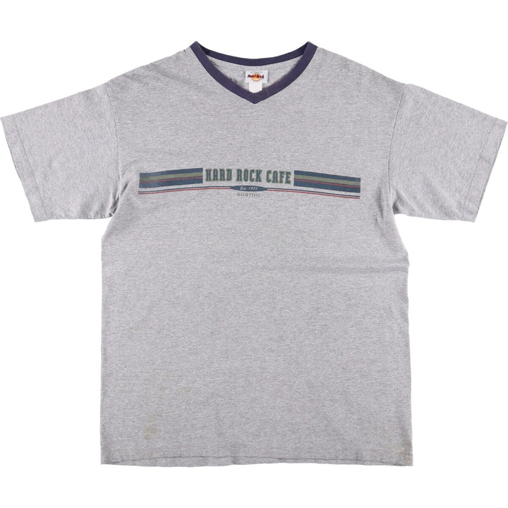 90'S HARD ROCK CAFE Hard Rock Cafe Advertising T-shirt Made in USA Men's L Vintage cotton gray type Vintage Second Hand