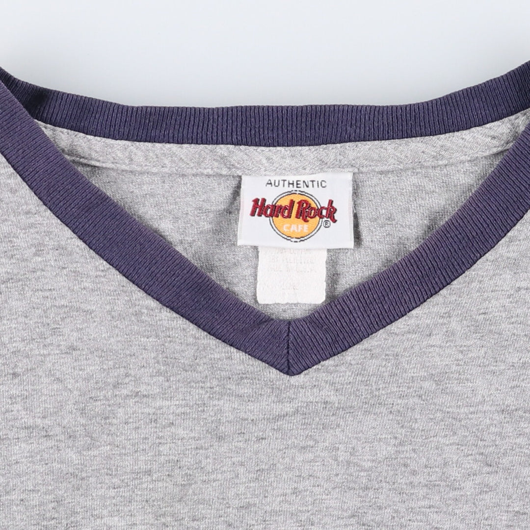 90'S HARD ROCK CAFE Hard Rock Cafe Advertising T-shirt Made in USA Men's L Vintage cotton gray type Vintage Second Hand