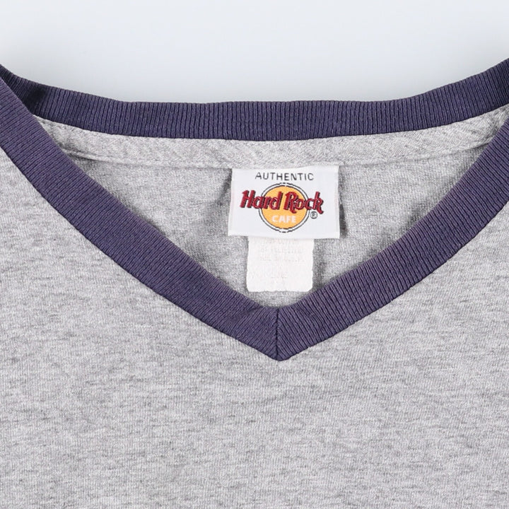 90'S HARD ROCK CAFE Hard Rock Cafe Advertising T-shirt Made in USA Men's L Vintage cotton gray type Vintage Second Hand