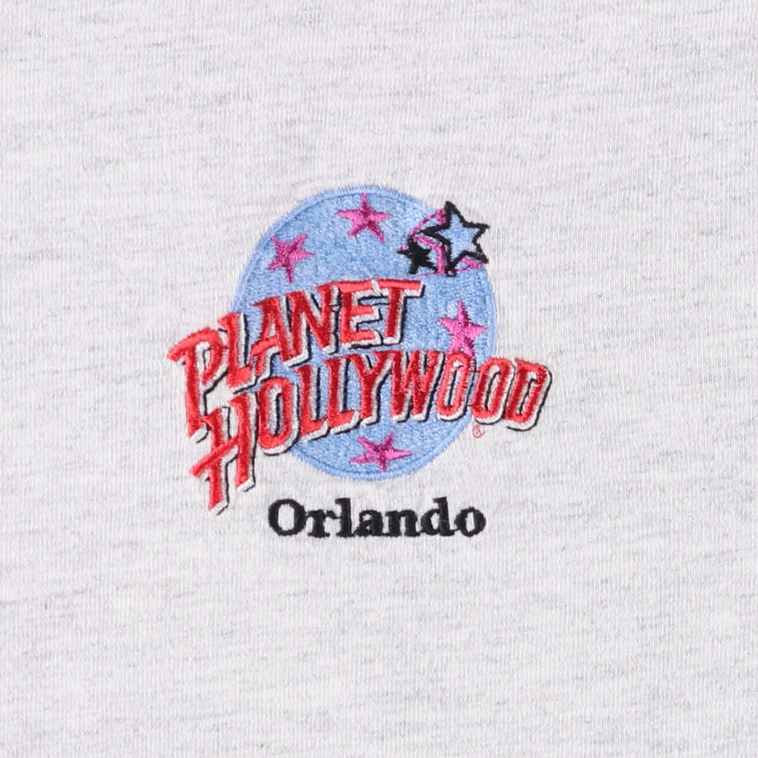 90'S PLANET HOLLYWOOD Advertising T-shirt Made in USA Men's XL Vintage cotton gray type Vintage Second Hand