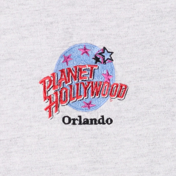 90'S PLANET HOLLYWOOD Advertising T-shirt Made in USA Men's XL Vintage cotton gray type Vintage Second Hand