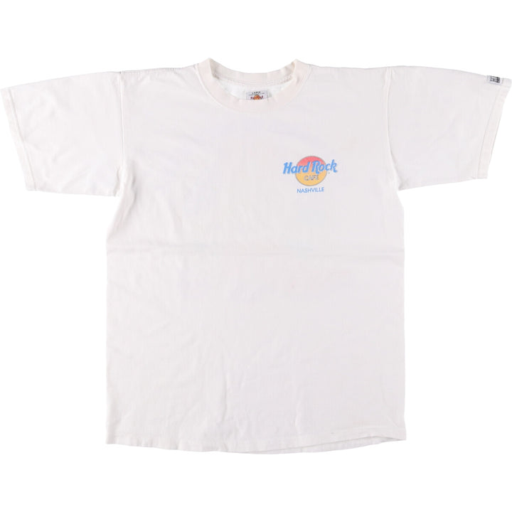 90'S HARD ROCK CAFE Hard Rock Cafe Advertising T-shirt Made in USA Men's L Vintage cotton white type Vintage Second Hand