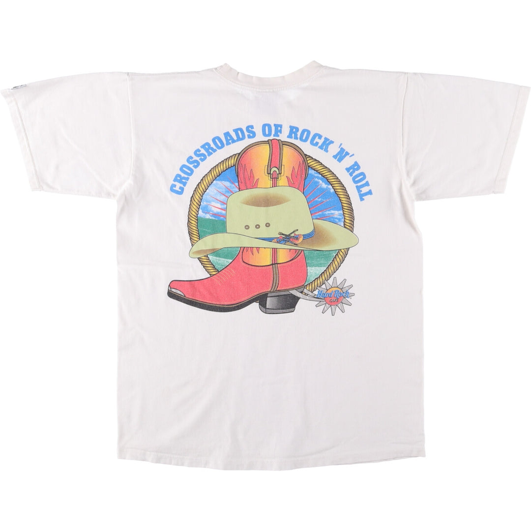 90'S HARD ROCK CAFE Hard Rock Cafe Advertising T-shirt Made in USA Men's L Vintage cotton white type Vintage Second Hand