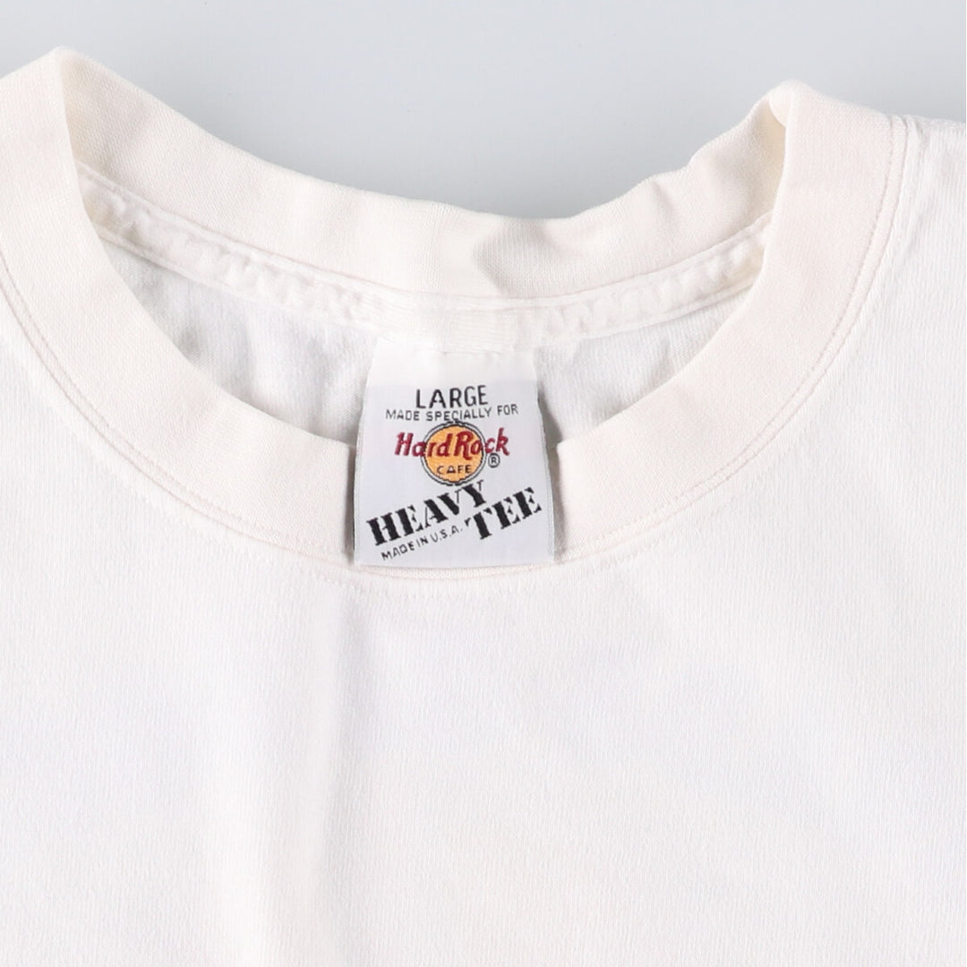 90'S HARD ROCK CAFE Hard Rock Cafe Advertising T-shirt Made in USA Men's L Vintage cotton white type Vintage Second Hand