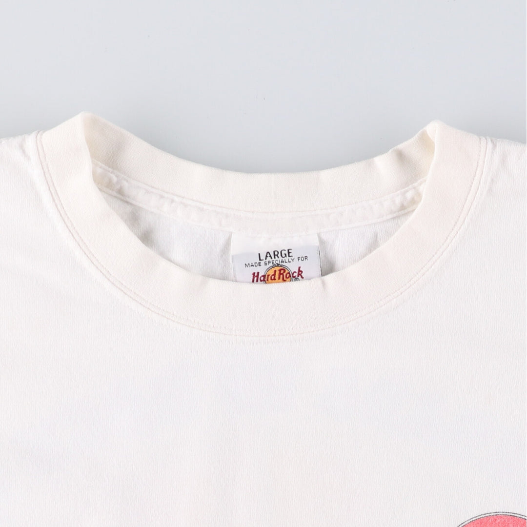 90'S HARD ROCK CAFE Hard Rock Cafe Advertising T-shirt Made in USA Men's L Vintage cotton white type Vintage Second Hand