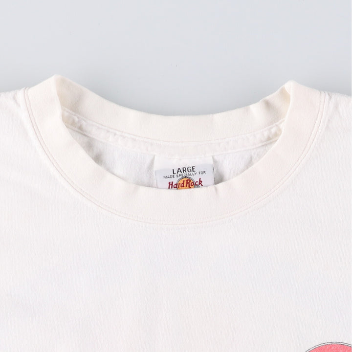 90'S HARD ROCK CAFE Hard Rock Cafe Advertising T-shirt Made in USA Men's L Vintage cotton white type Vintage Second Hand