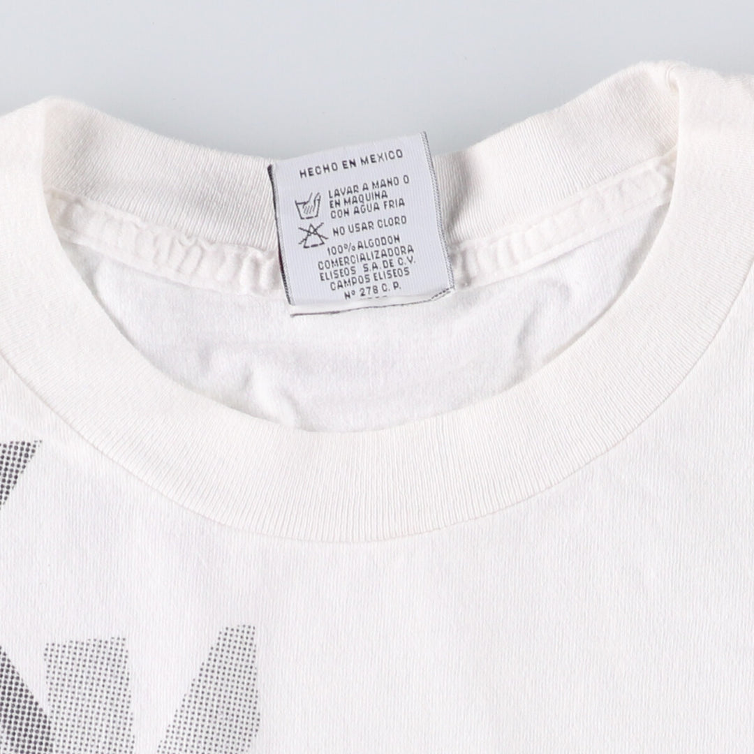90'S HARD ROCK CAFE Hard Rock Cafe Large Print Advertising T-Shirt Men's L Size Vintage cotton white type Vintage Second Hand