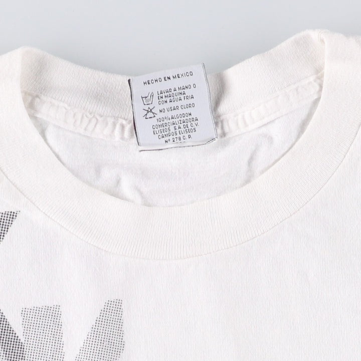 90'S HARD ROCK CAFE Hard Rock Cafe Large Print Advertising T-Shirt Men's L Size Vintage cotton white type Vintage Second Hand