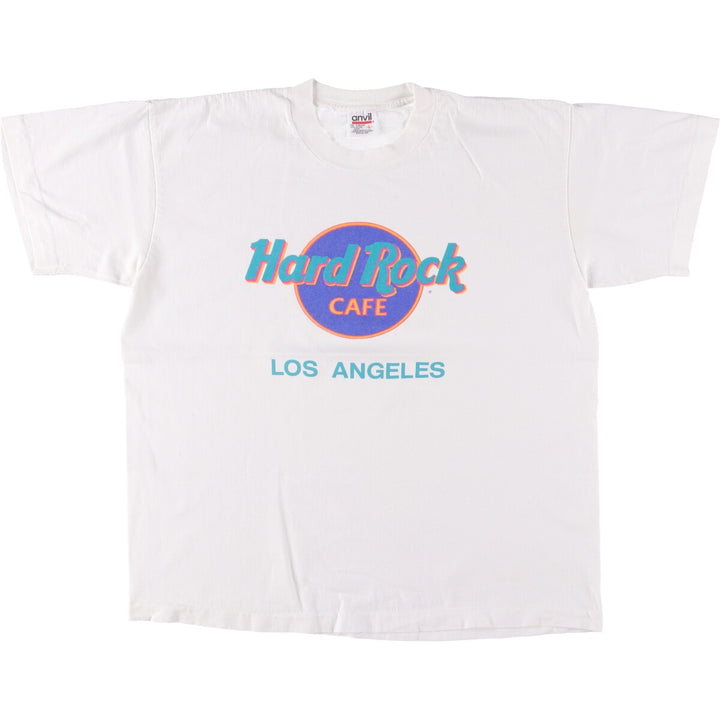 90'S Anvil HARD ROCK CAFE Advertising T-shirt Made in USA Men's L Vintage cotton white type Vintage Second Hand