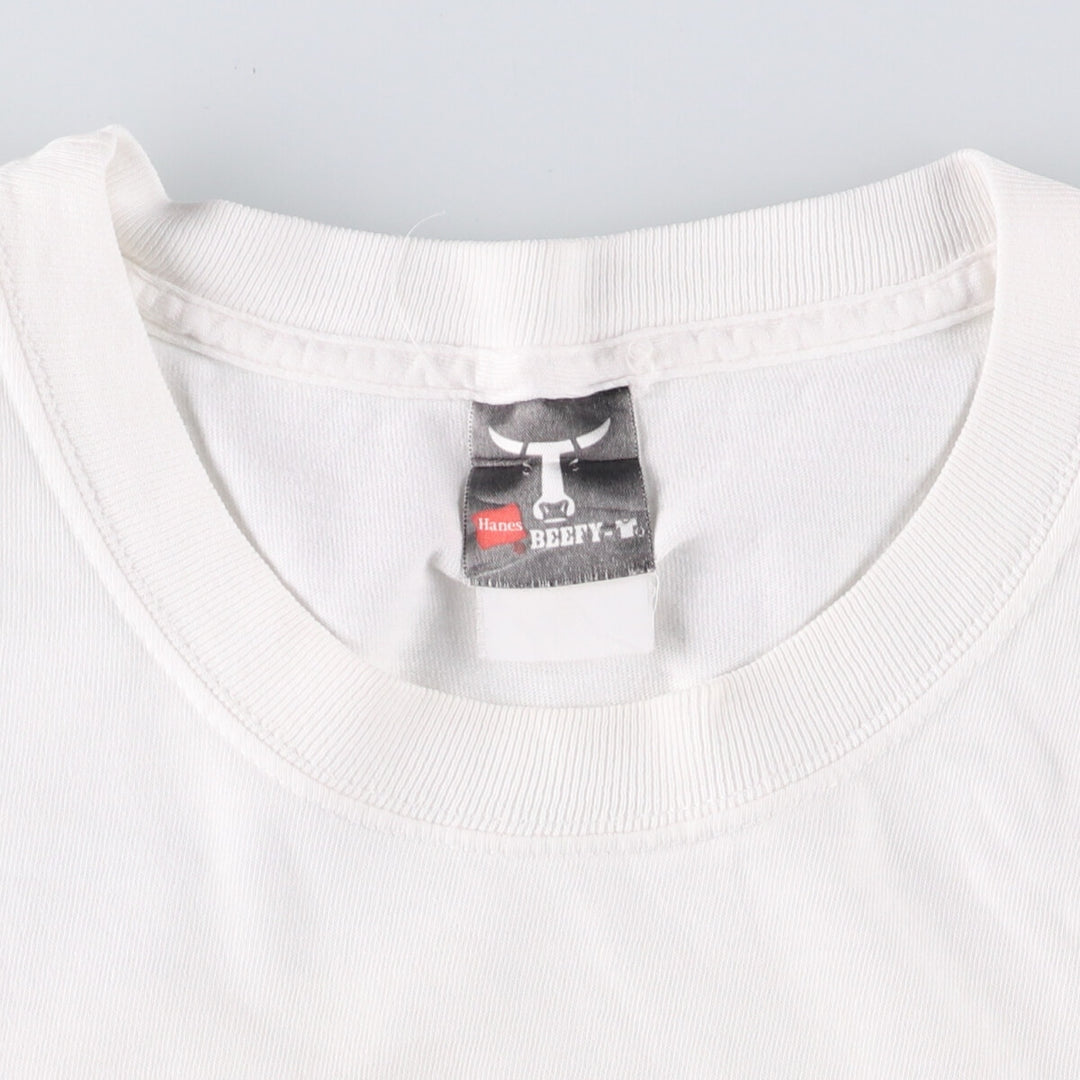 Hanes BEEFY-T IN-N-OUT BURGER Advertising T-shirt, Men's XL size cotton white type Vintage Second Hand