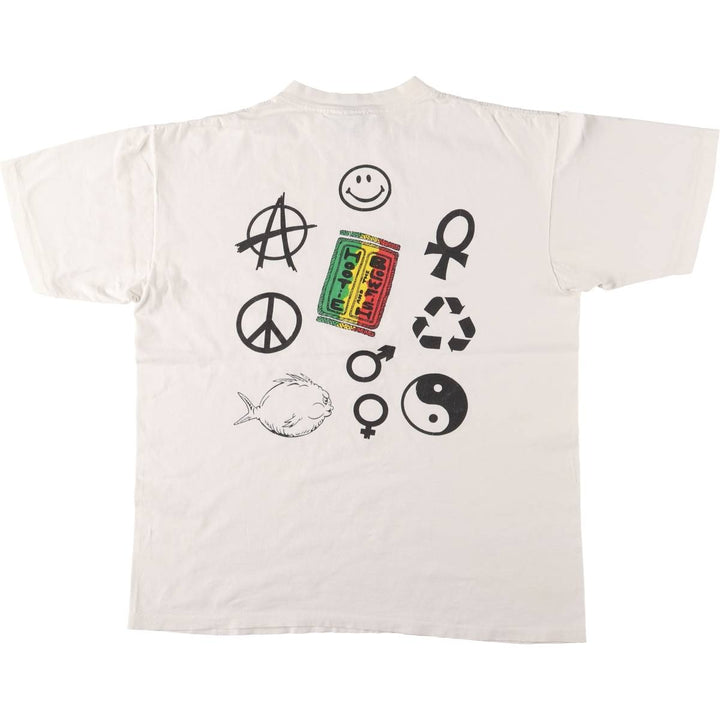 90'S All Sports ALL SPORT Printed T-shirt Made in USA Men's XL Vintage cotton white type Vintage Second Hand