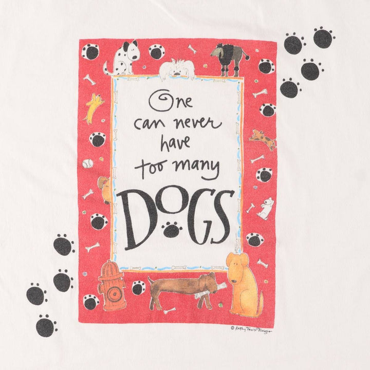 Vintage 90'S Hanes Dog Print T-Shirt, Men's XL cotton white type Vintage Second Hand