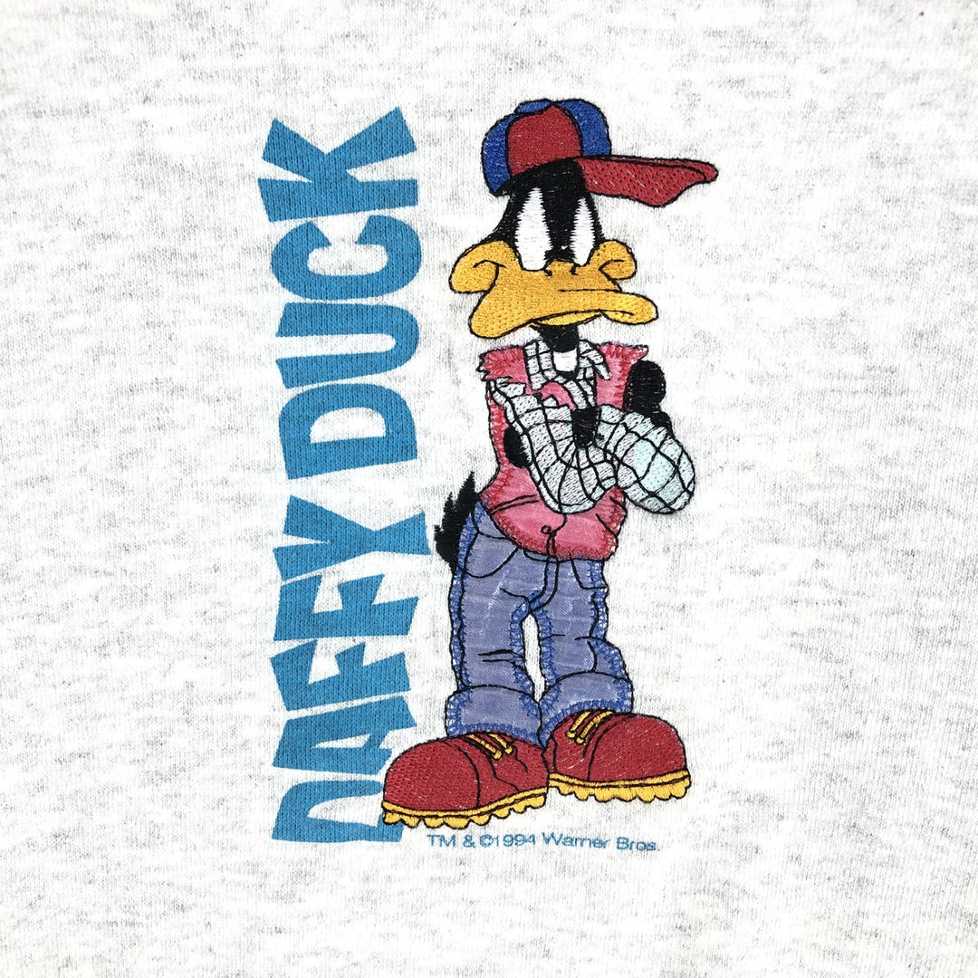 90'S Tartex Looney Tunes Daffy Duck Character Sweatshirt Vintage cotton gray type Vintage Second Hand