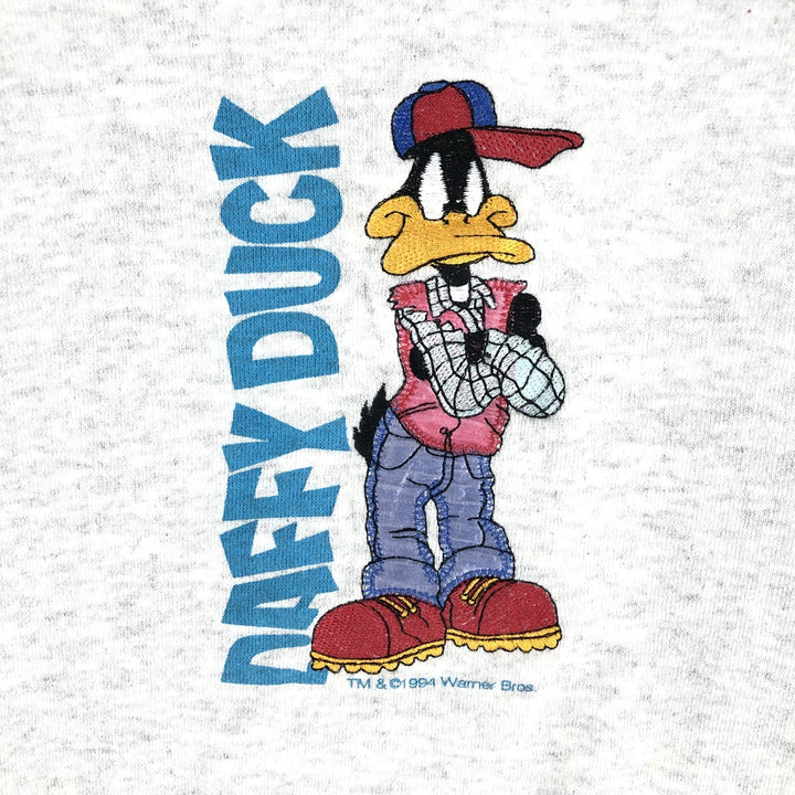 90'S Tartex Looney Tunes Daffy Duck Character Sweatshirt Vintage cotton gray type Vintage Second Hand
