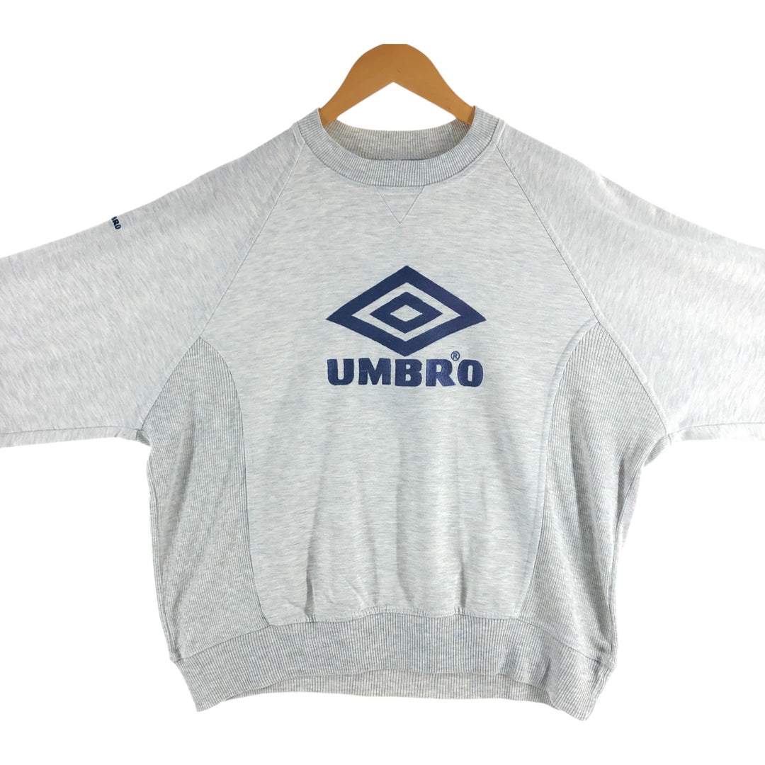 90'S UMBRO logo sweatshirt, men's M size, vintage cotton gray type Vintage Second Hand