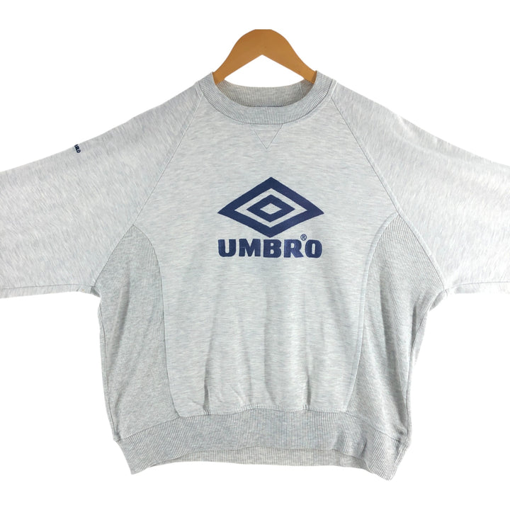 90'S UMBRO logo sweatshirt, men's M size, vintage cotton gray type Vintage Second Hand
