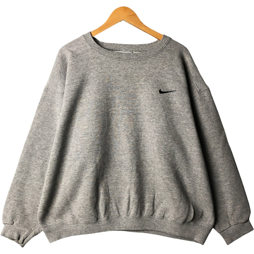 90'S Nike One Point Logo Sweatshirt, Men's L Size, Vintage cotton gray type Vintage Second Hand