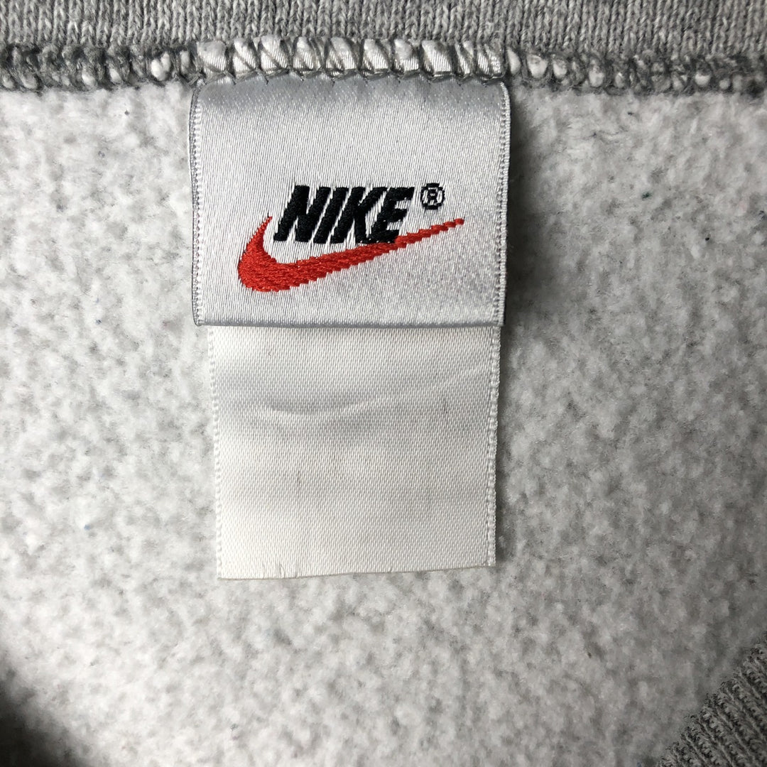 90'S Nike One Point Logo Sweatshirt, Men's L Size, Vintage cotton gray type Vintage Second Hand