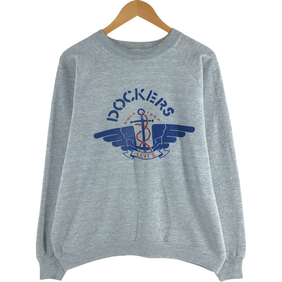90'S Fruit of the Loom Dockers Logo Sweatshirt Trainer Made in USA Men's XL Vintage cotton gray type Vintage Second Hand