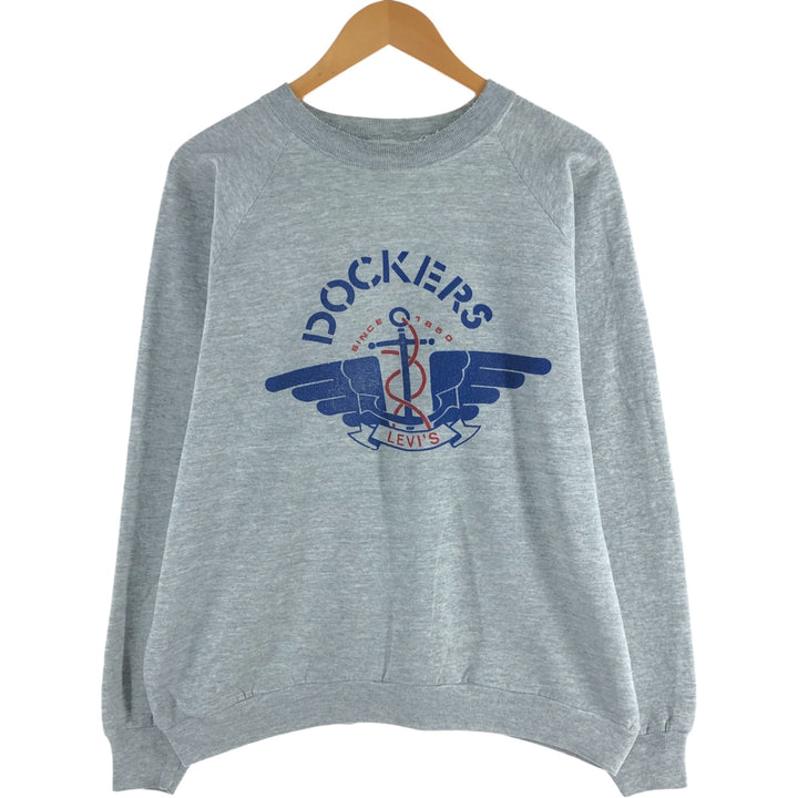 90'S Fruit of the Loom Dockers Logo Sweatshirt Trainer Made in USA Men's XL Vintage cotton gray type Vintage Second Hand