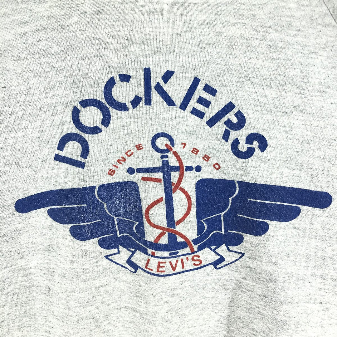 90'S Fruit of the Loom Dockers Logo Sweatshirt Trainer Made in USA Men's XL Vintage cotton gray type Vintage Second Hand