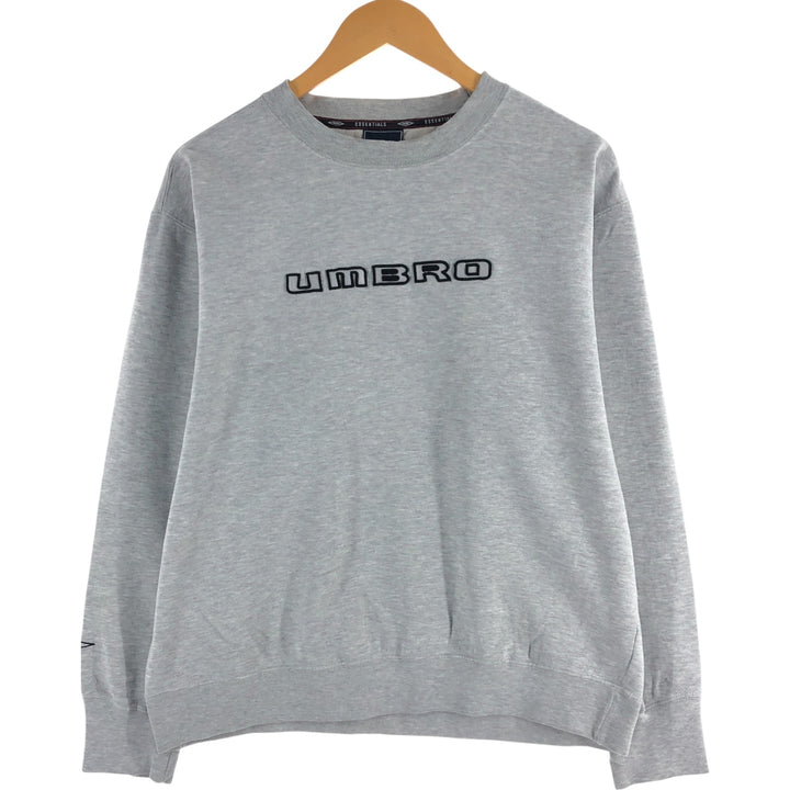 00'S UMBRO logo sweatshirt, men's size L cotton gray type Vintage Second Hand