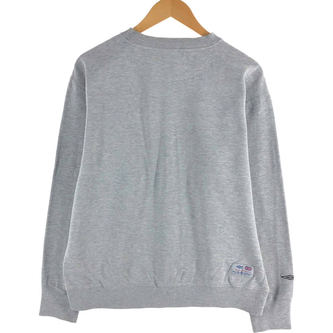 00'S UMBRO logo sweatshirt, men's size L cotton gray type Vintage Second Hand