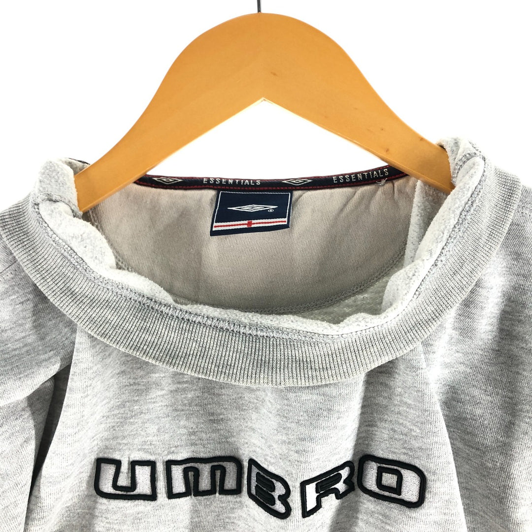 00'S UMBRO logo sweatshirt, men's size L cotton gray type Vintage Second Hand