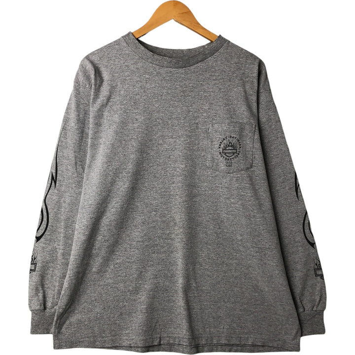 00'S Harley-Davidson Long Sleeve T-Shirt, Men's XL Size unknown gray type Vintage Second Hand