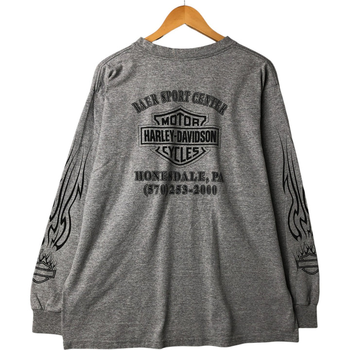 00'S Harley-Davidson Long Sleeve T-Shirt, Men's XL Size unknown gray type Vintage Second Hand